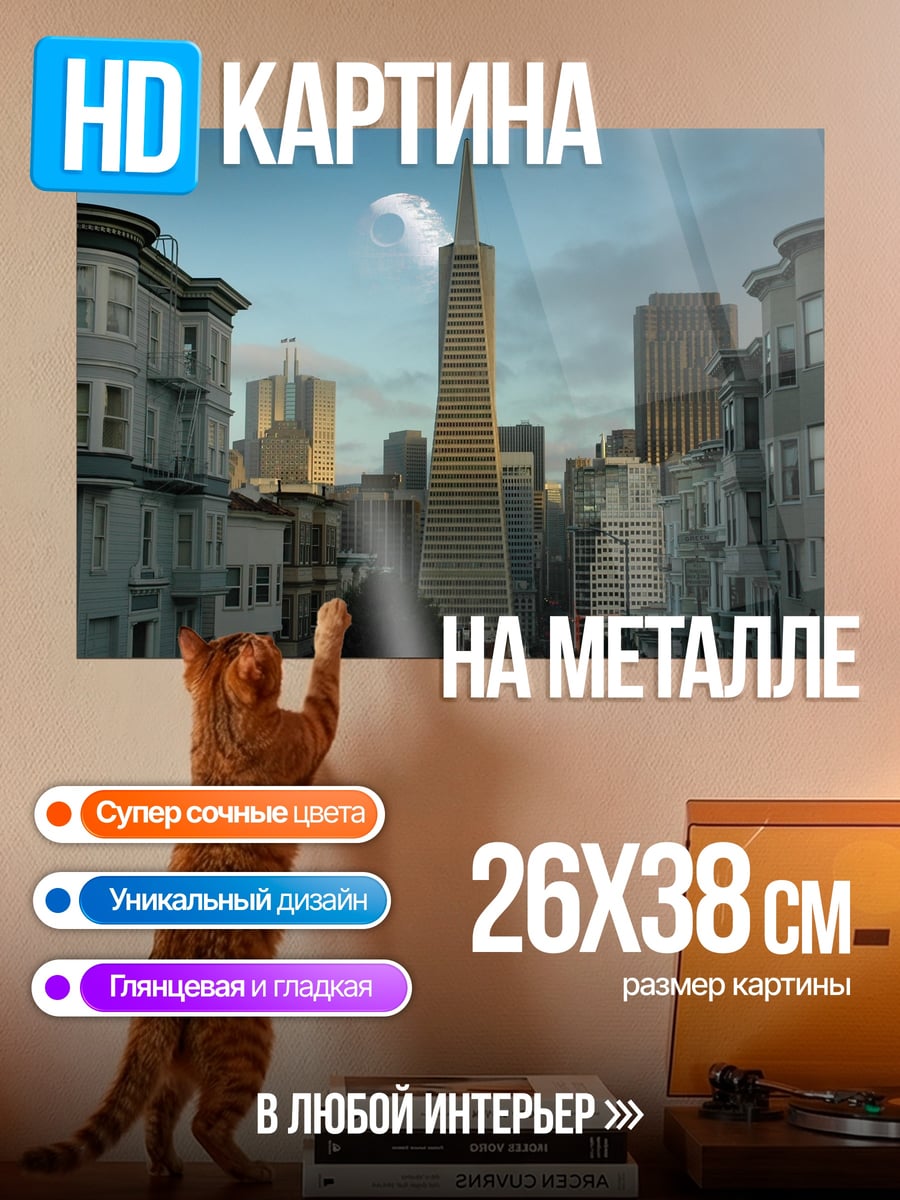 Картина на металле Городской пейзаж Сан-Франциско