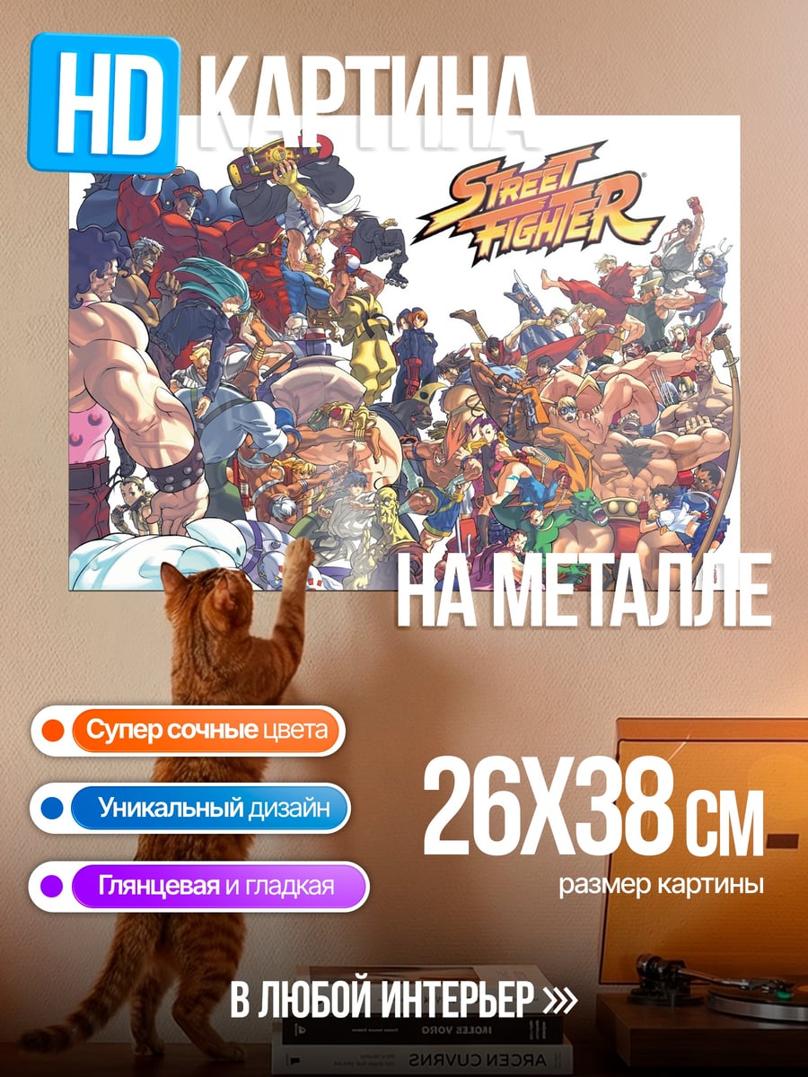 Картина на металле Персонажи Street Fighter