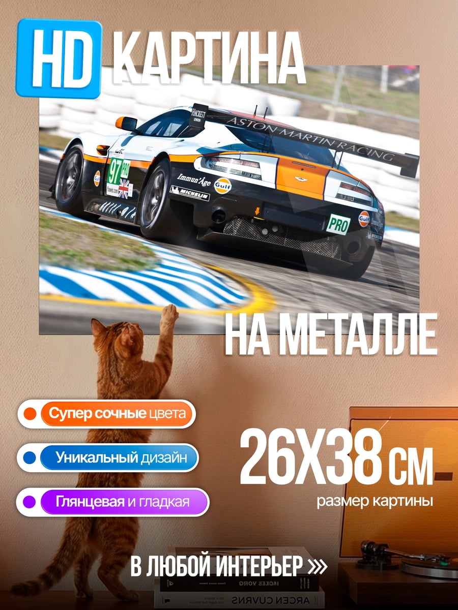 Картина на металле гоночный автомобиль на трассе