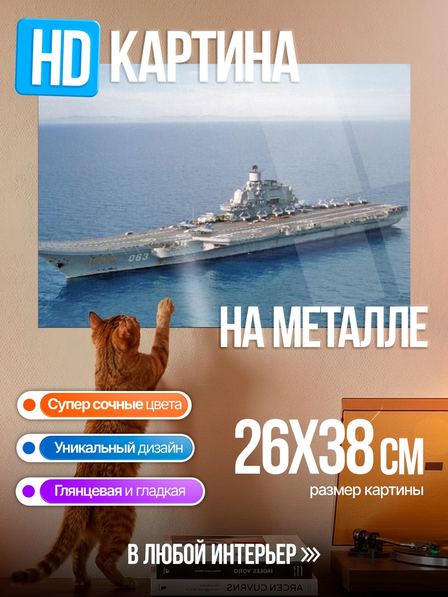 Картина на металле Авианосец в океане
