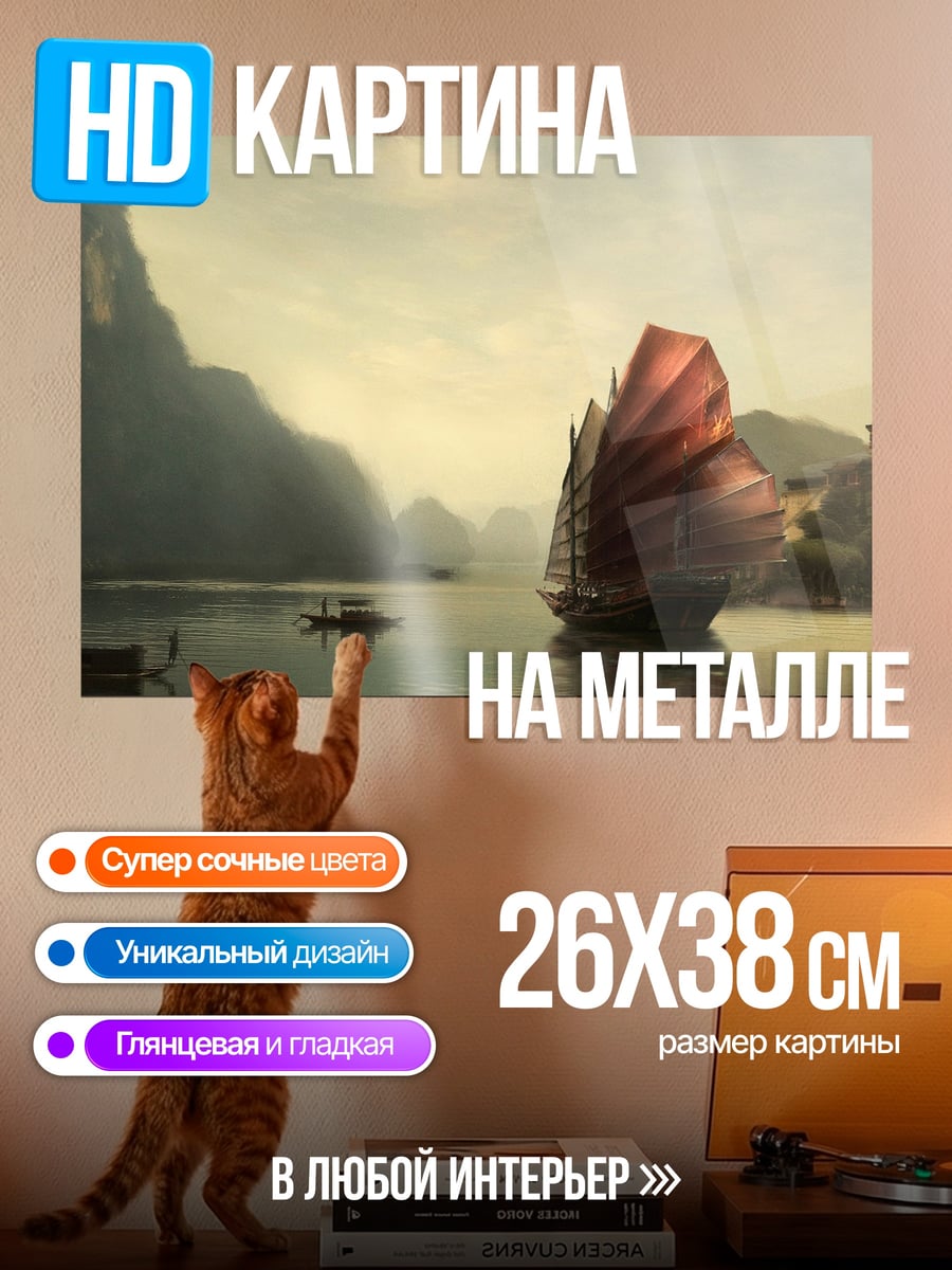 Картина на металле Китайская джонка