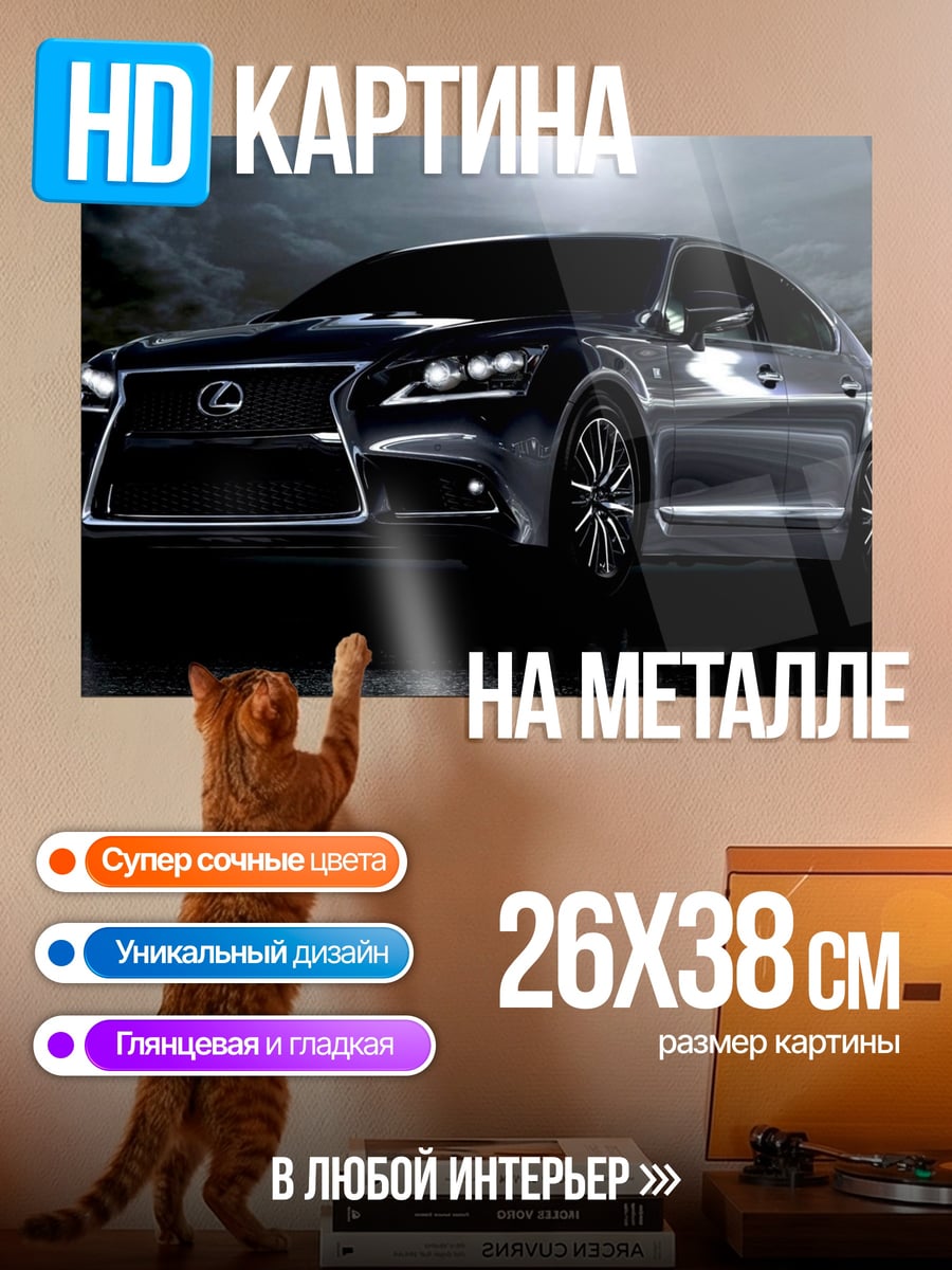 Картина на металле Черный Лексус