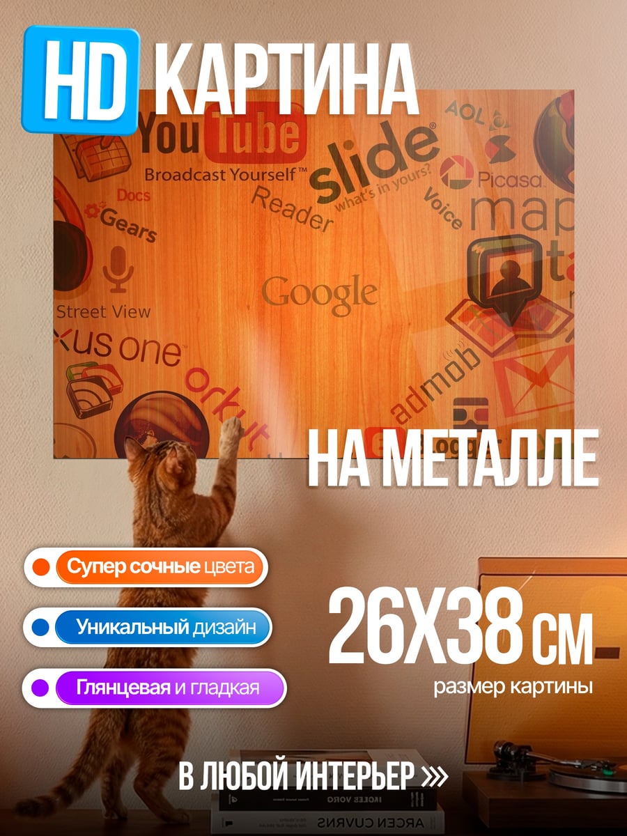 Картина на металле цифровой мир логотипов