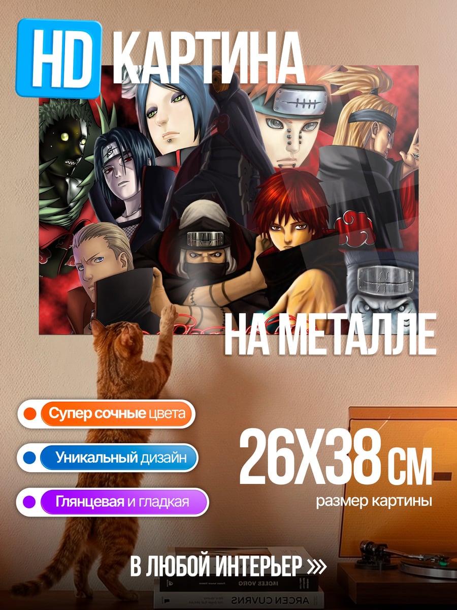 Картина на металле Акацуки Наруто персонажи