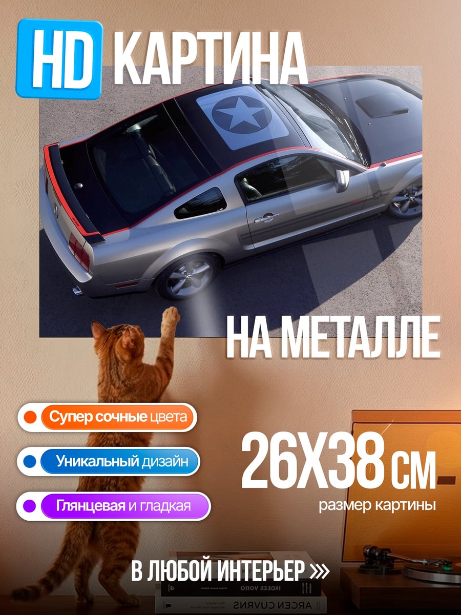 Картина на металле машина с звездой