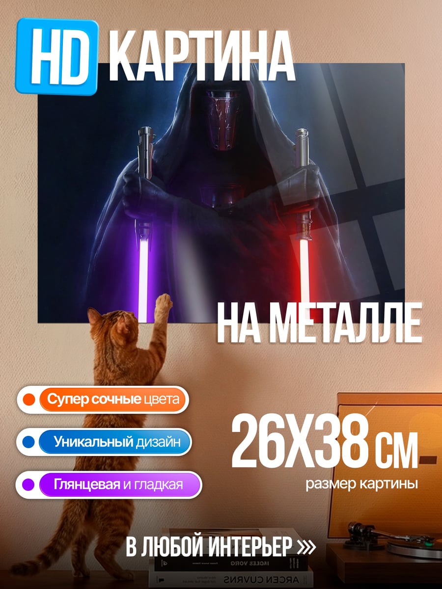 Картина на металле Дарт Реван с мечами