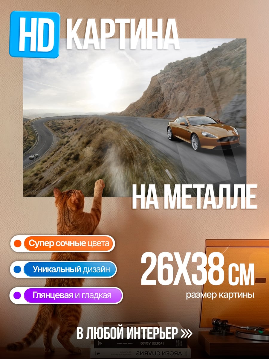 Картина на металле Оранжевый спорткар