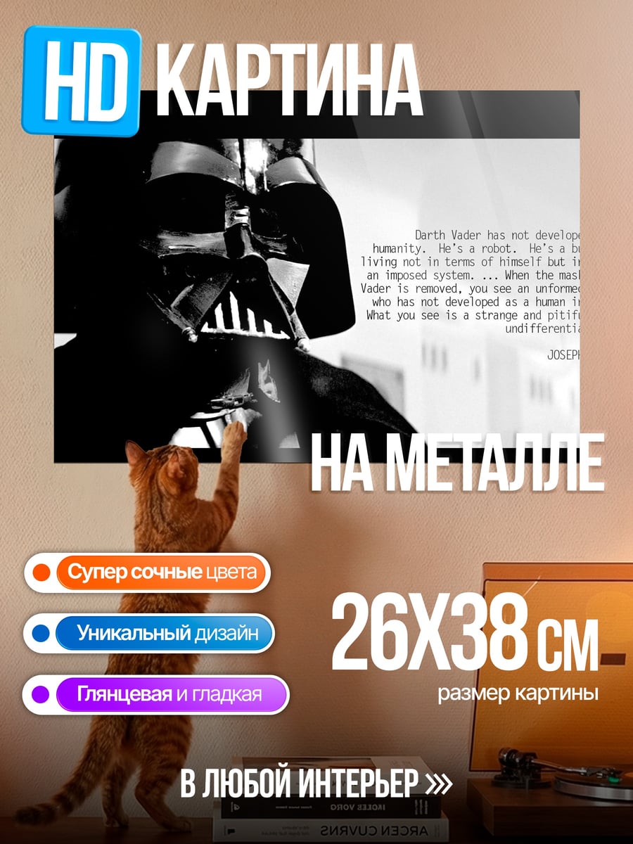 Картина на металле дарт вейдер цитата