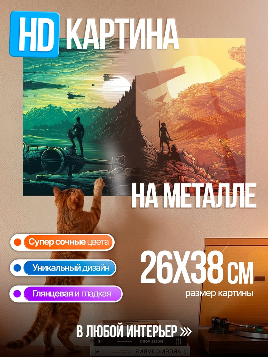 Картина на металле Звездные войны дуэль