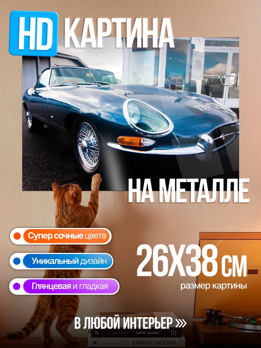 Картина на металле классический спорткар