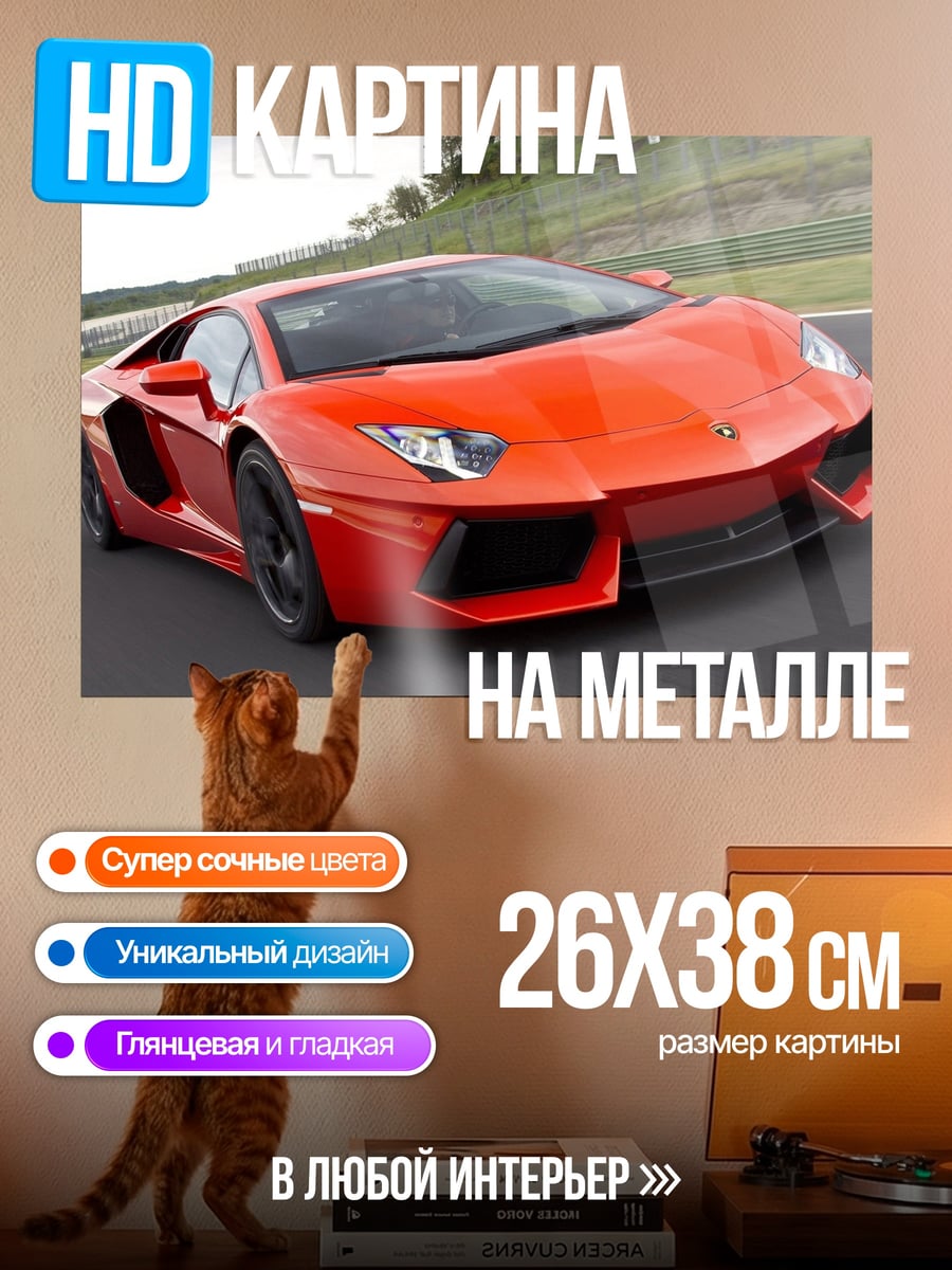 Картина на металле Огненный спорткар
