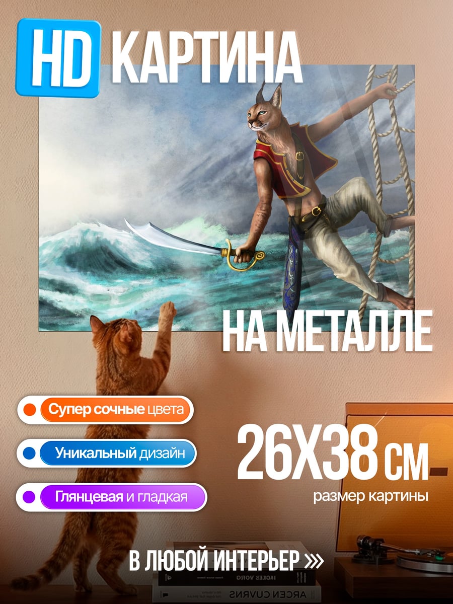 Картина на металле пират на корабле