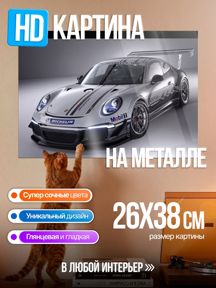 Картина на металле гоночный Porsche