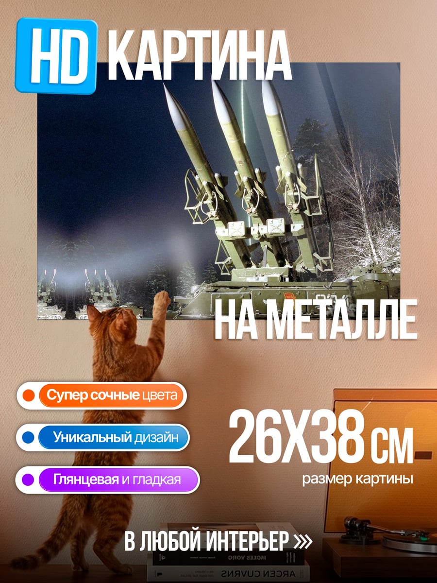 Картина на металле Зенитный комплекс Бук