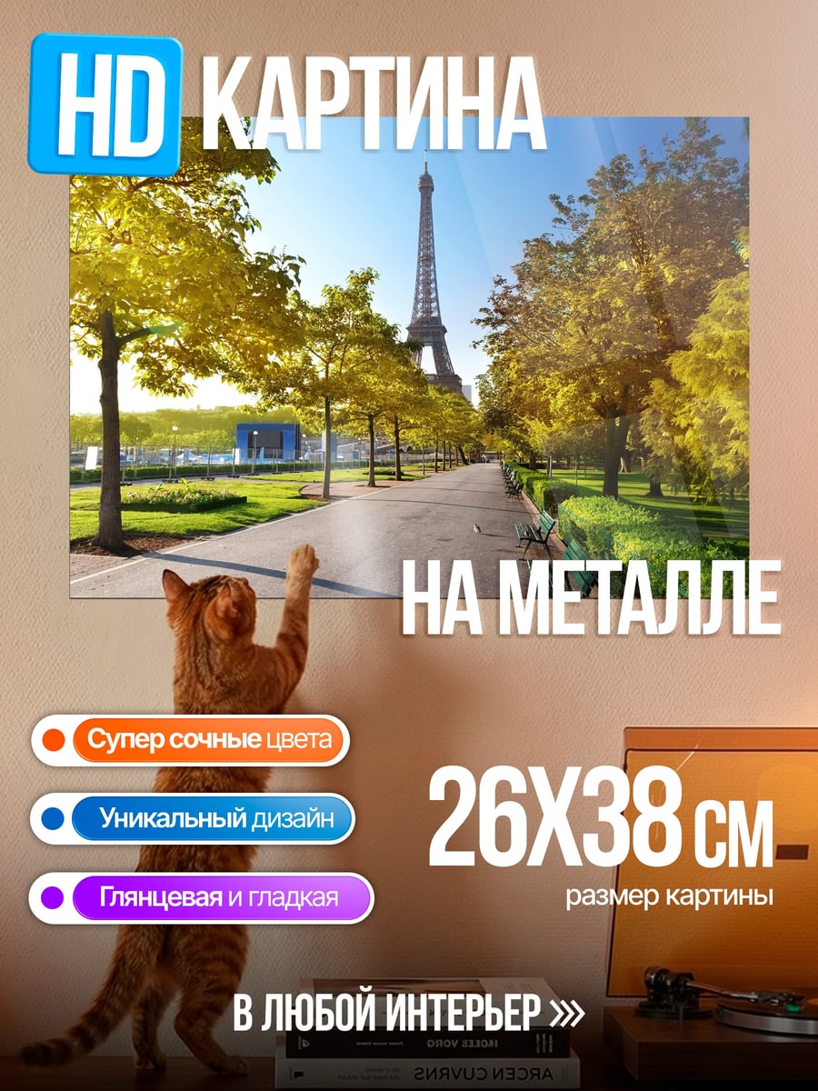Картина на металле Осенний Париж