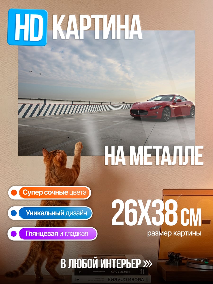 Картина на металле Красный спорткар
