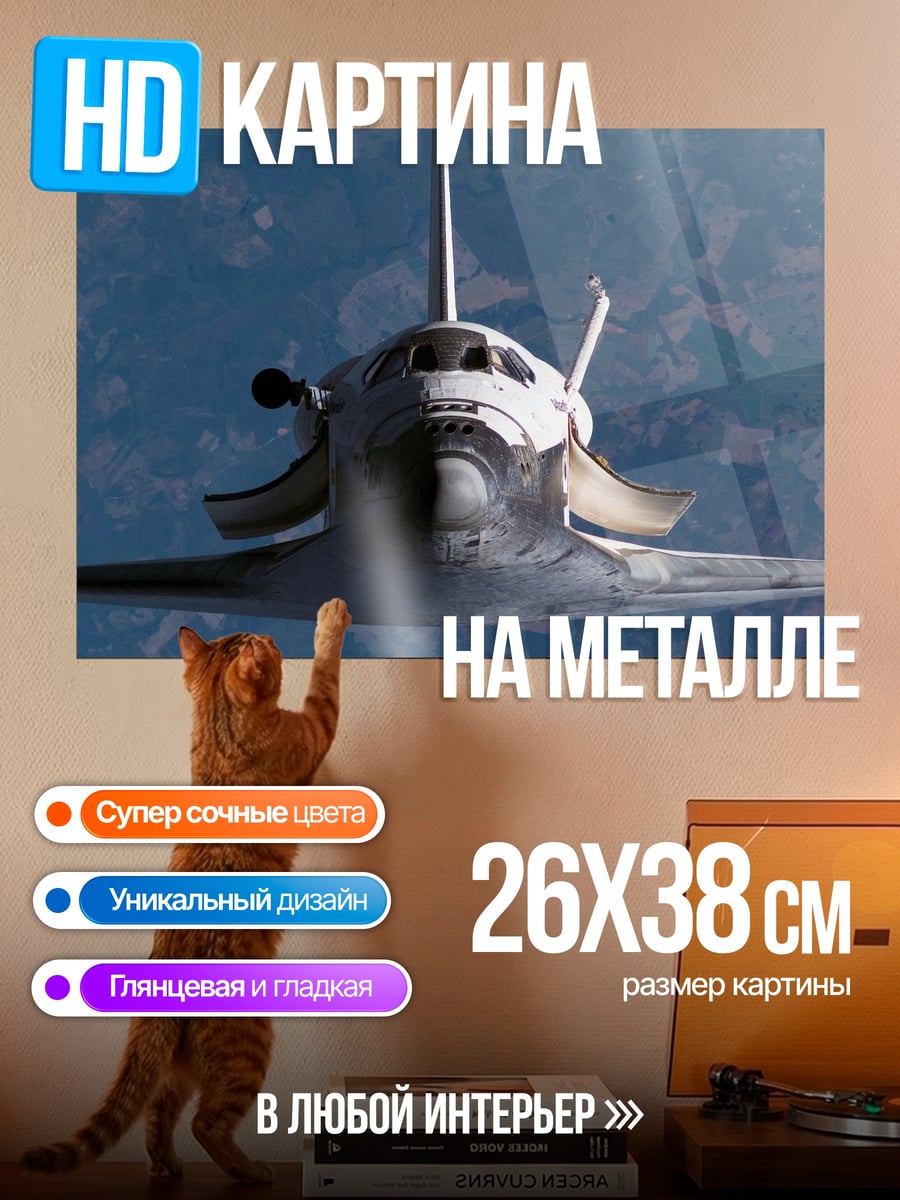 Картина на металле Космический шаттл