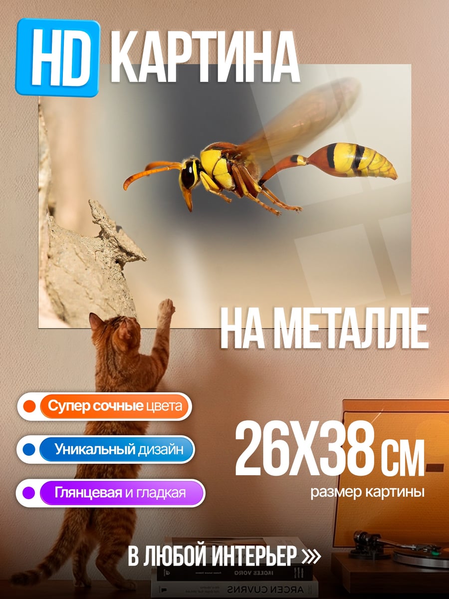 Картина на металле Оса