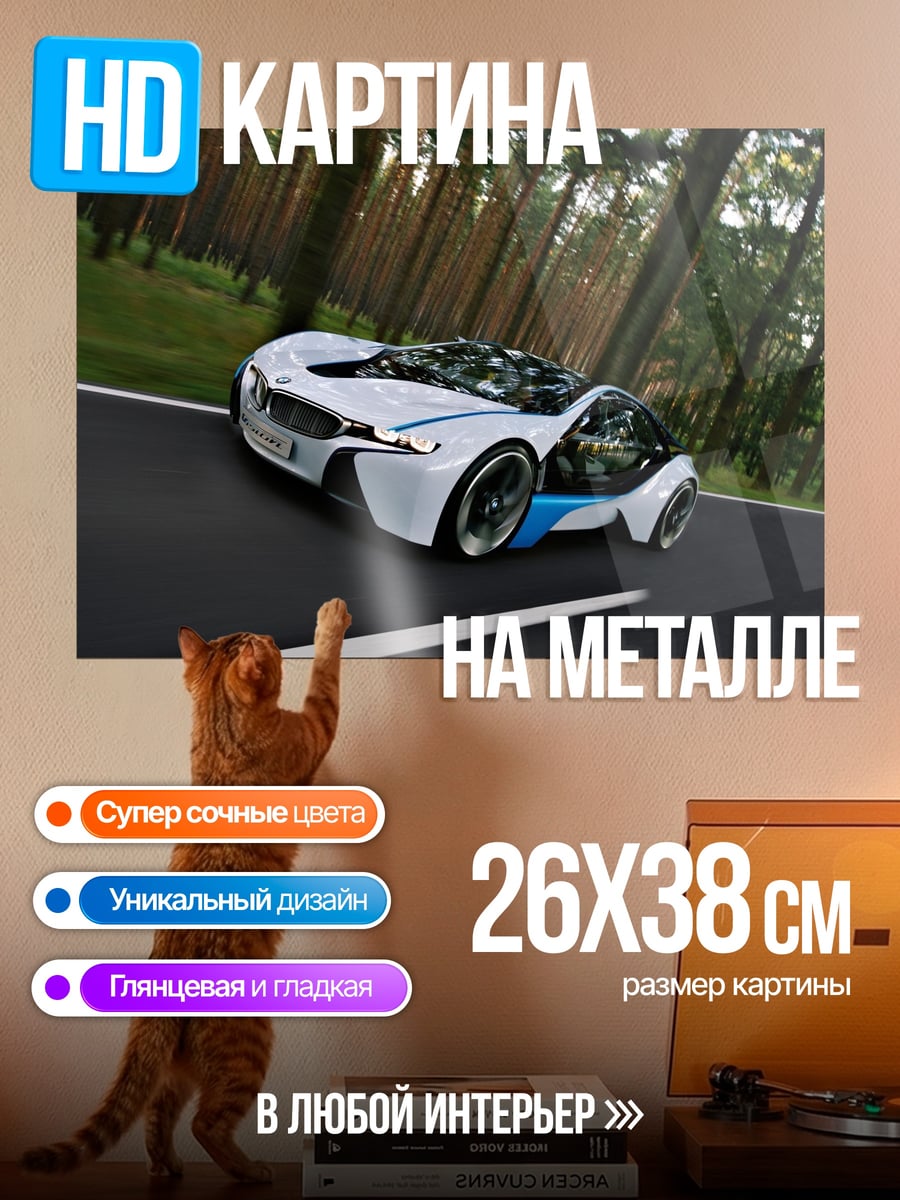 Картина на металле Скоростной автомобиль