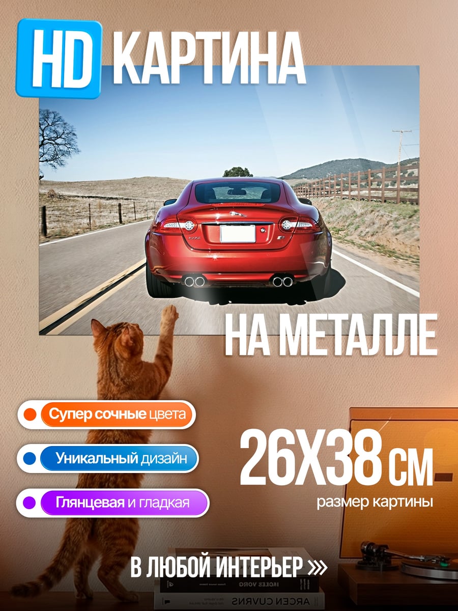 Картина на металле Красный спорткар