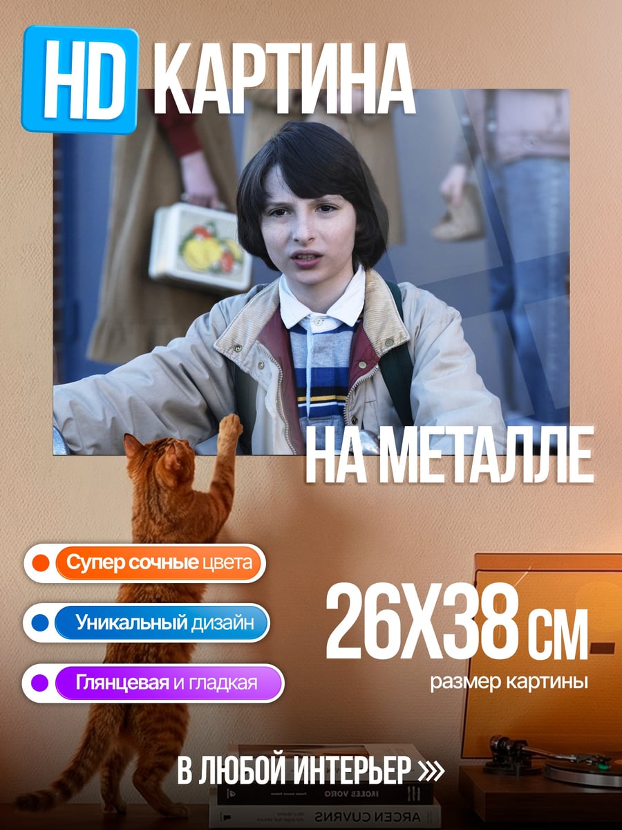 Картина на металле Мальчик на велосипеде