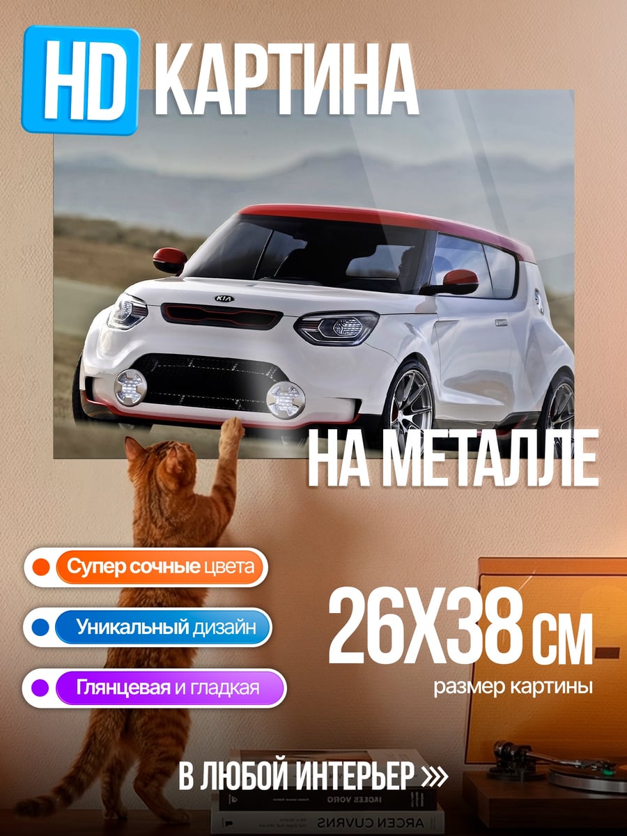 Картина на металле белый киа
