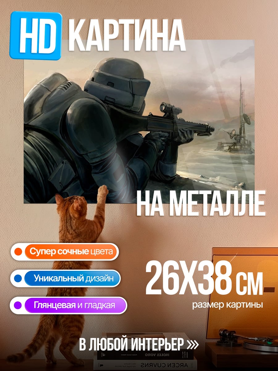 Картина на металле Штурмовик на задании