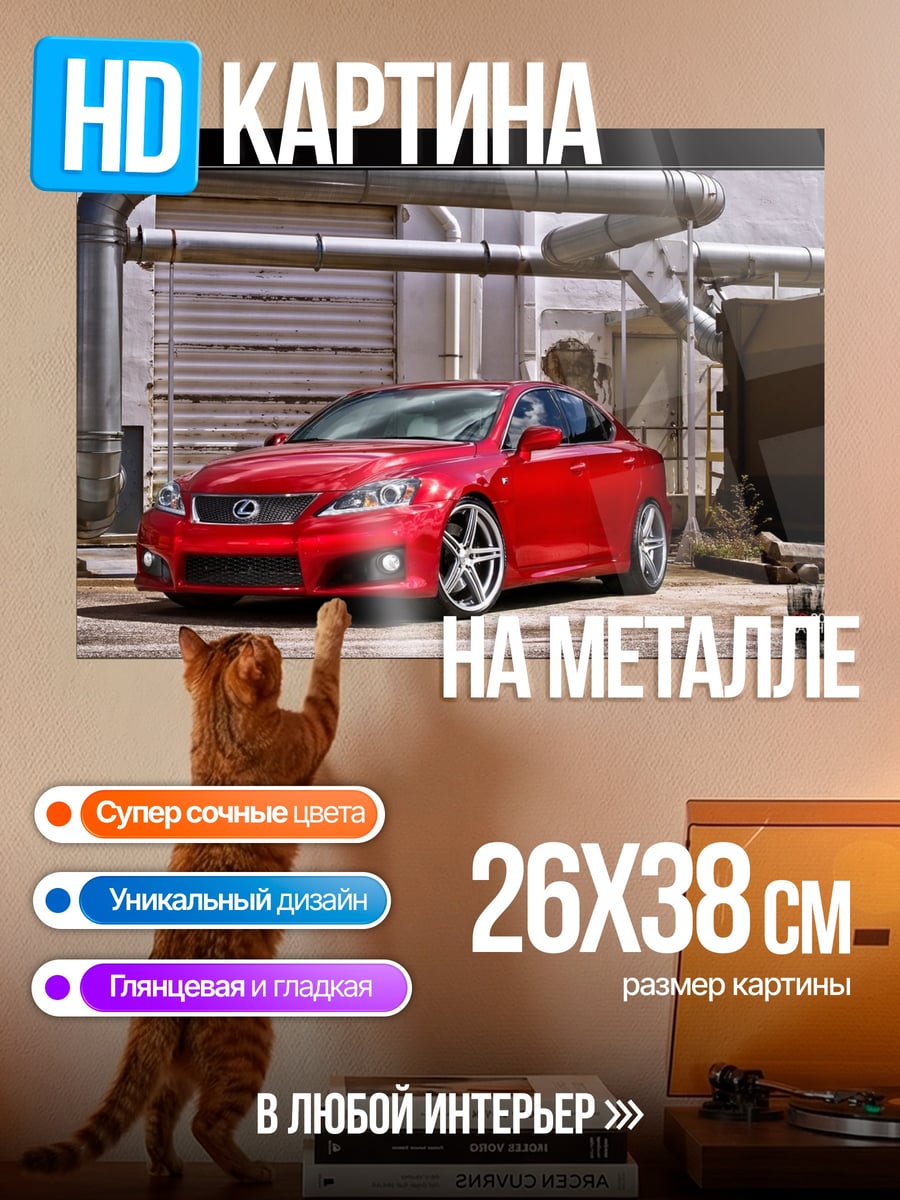 Картина на металле Красный спорткар