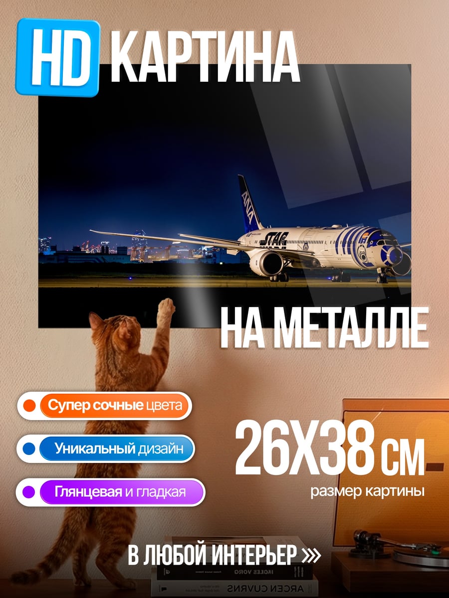 Картина на металле Самолет R2-D2