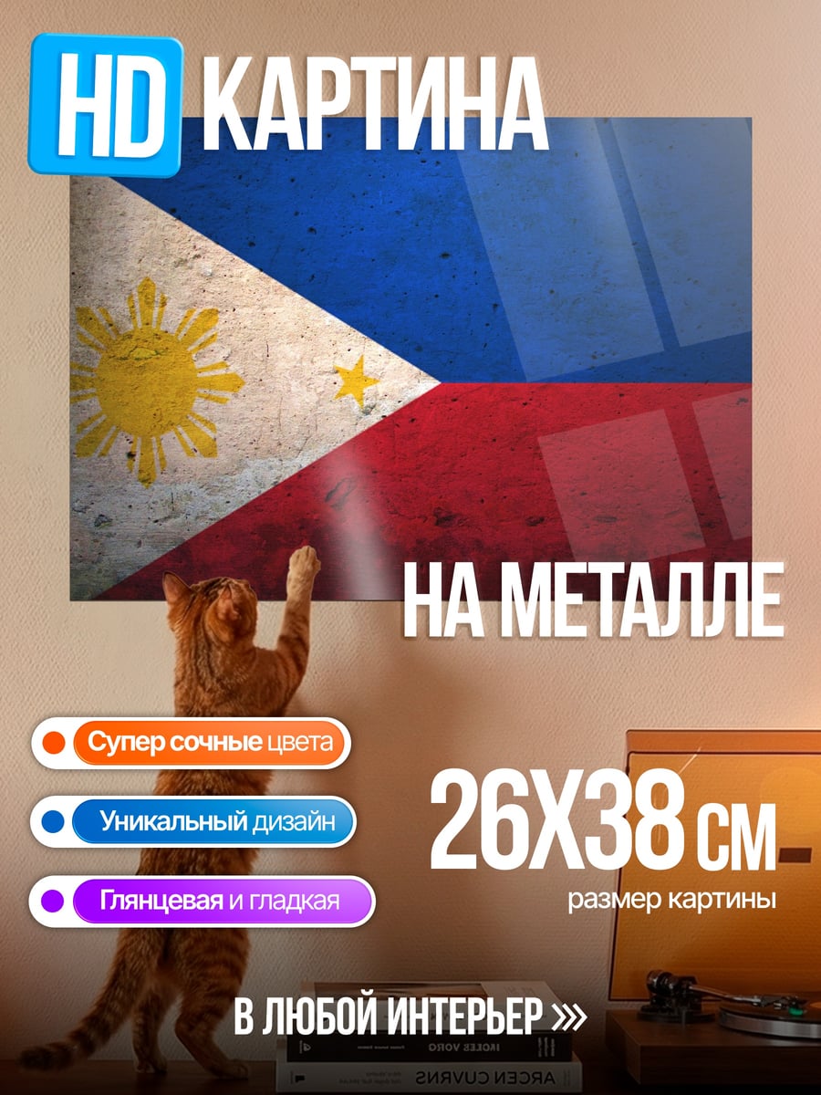 Картина на металле Флаг Филиппин