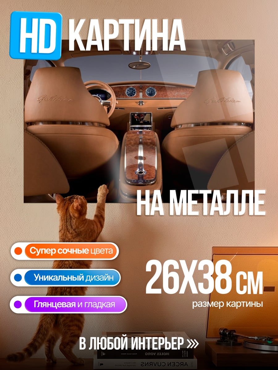 Картина на металле роскошный салон авто