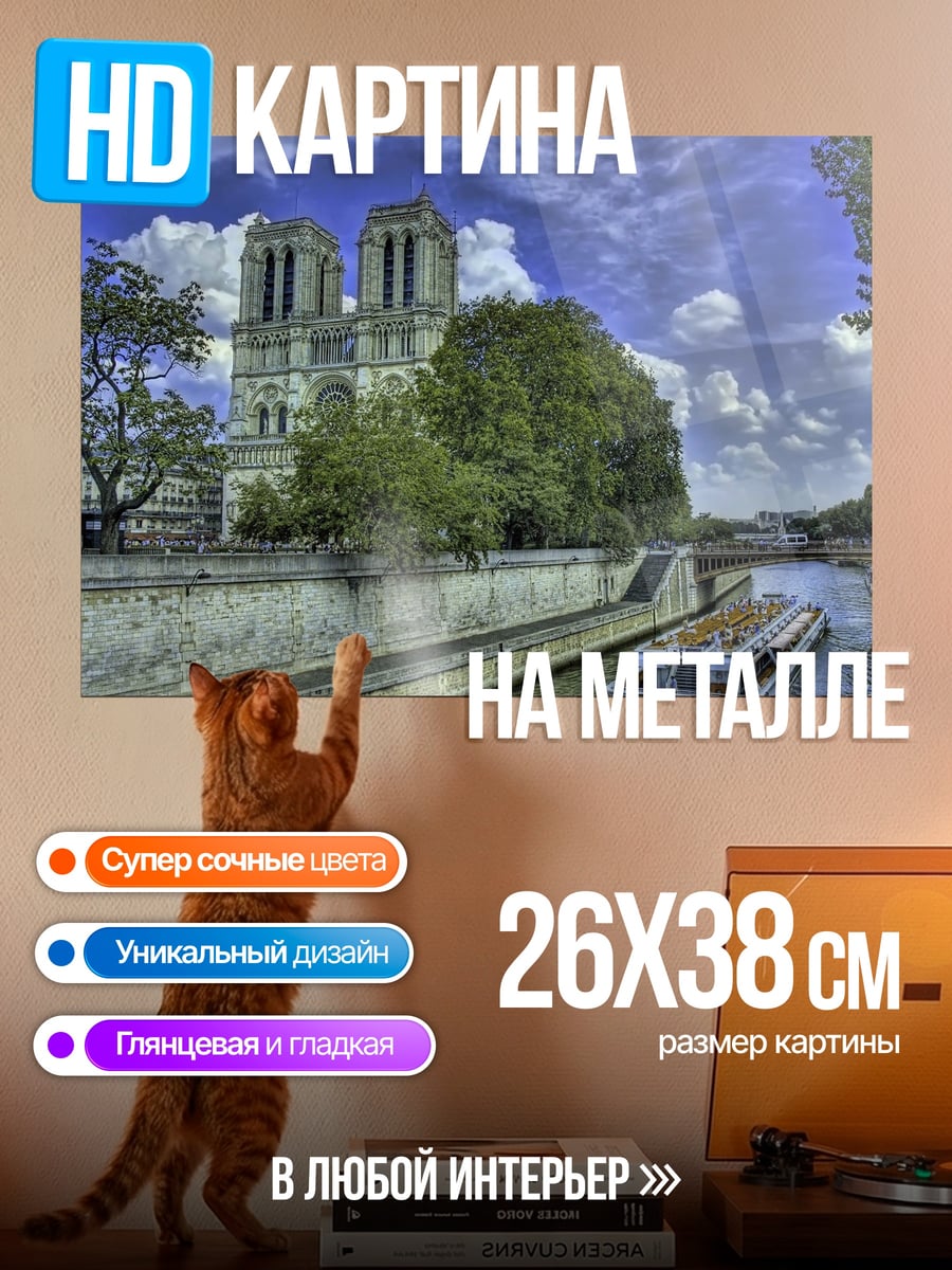 Картина на металле Нотр-Дам де Пари
