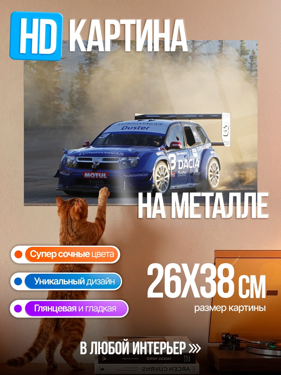 Картина на металле Раллийный автомобиль