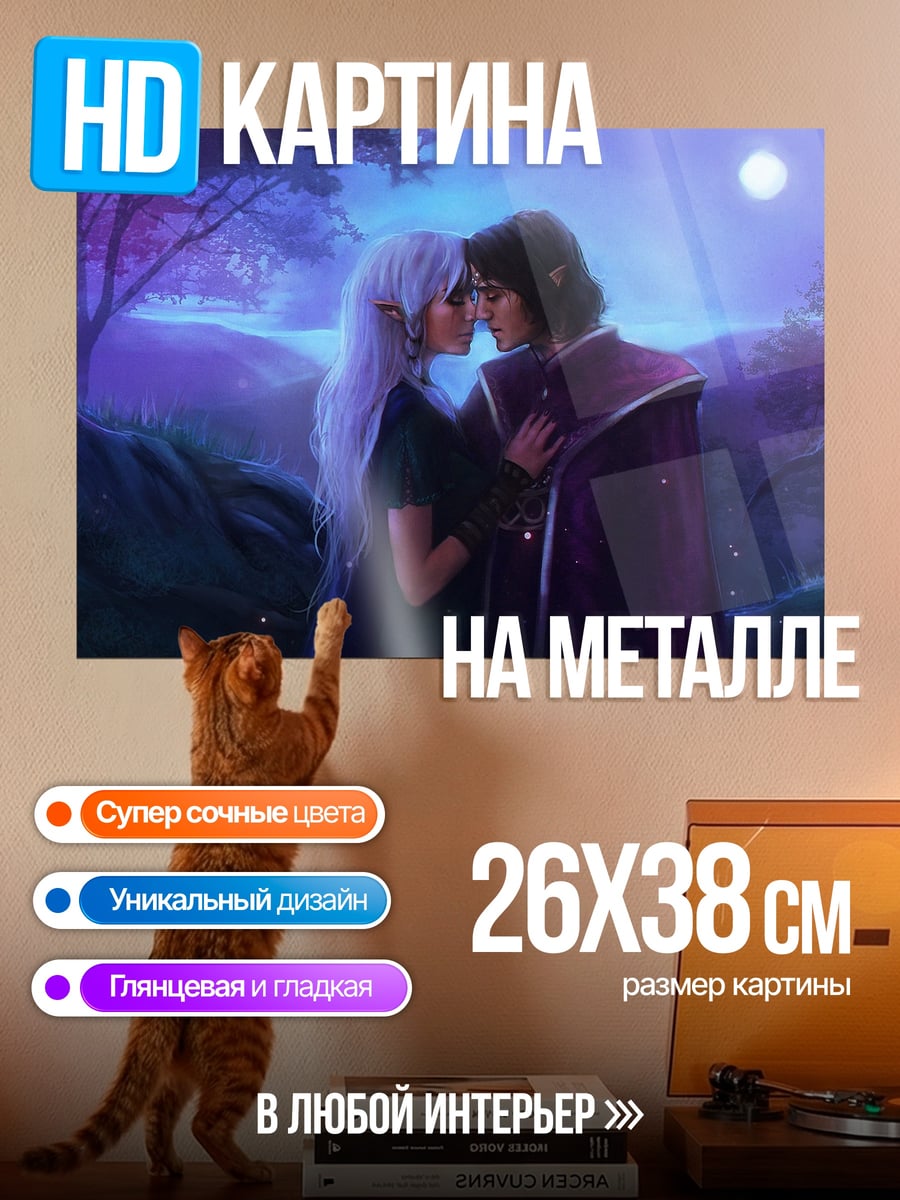 Картина на металле эльфийская пара