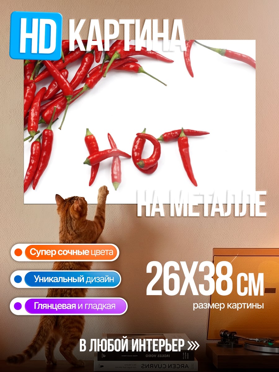 Картина на металле Острый перец ХОТ