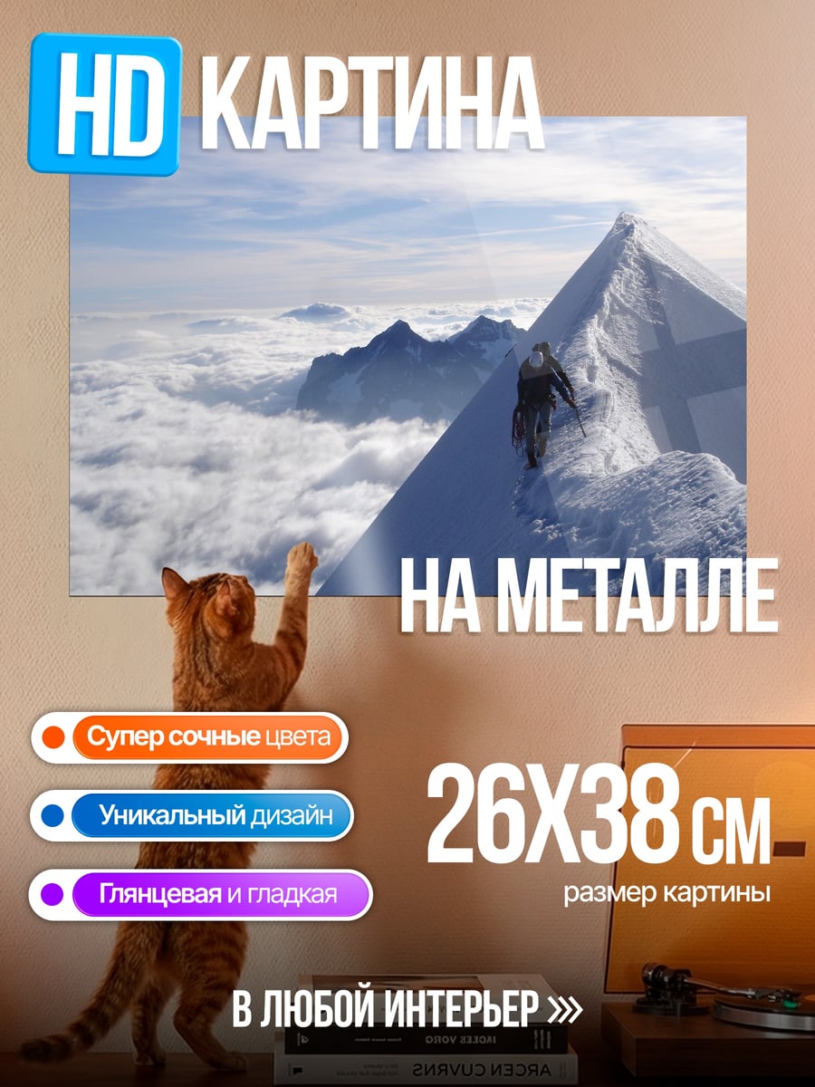 Картина на металле Восхождение на вершину
