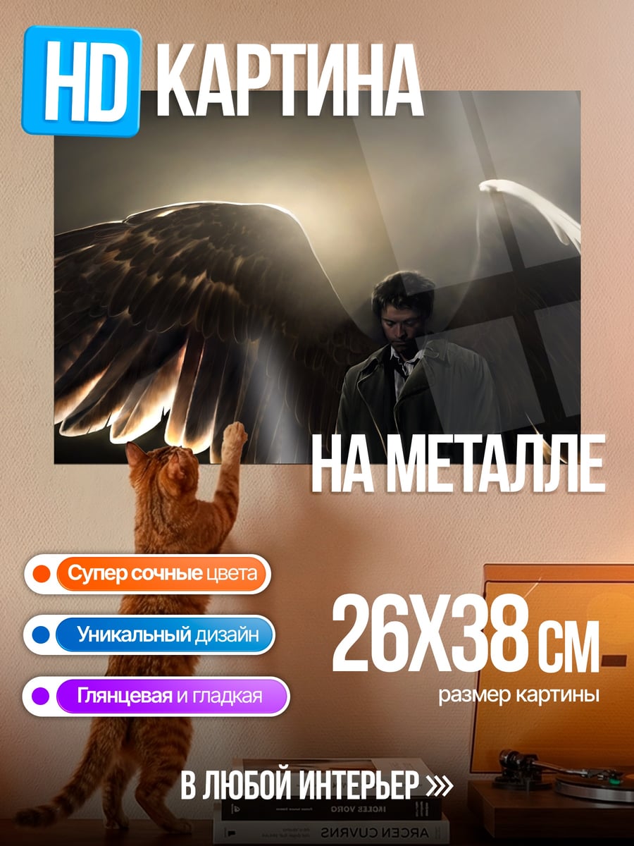 Картина на металле Ангел в плаще