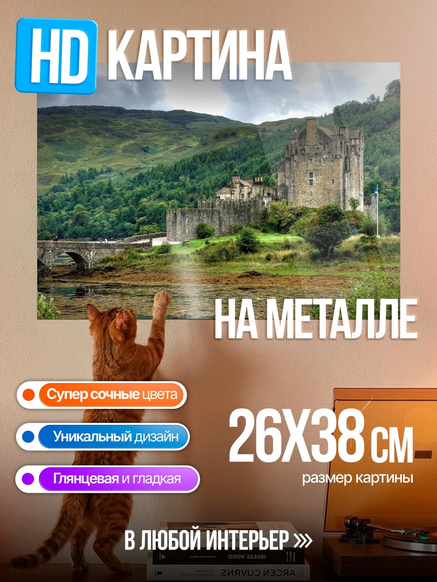 Картина на металле Шотландский замок