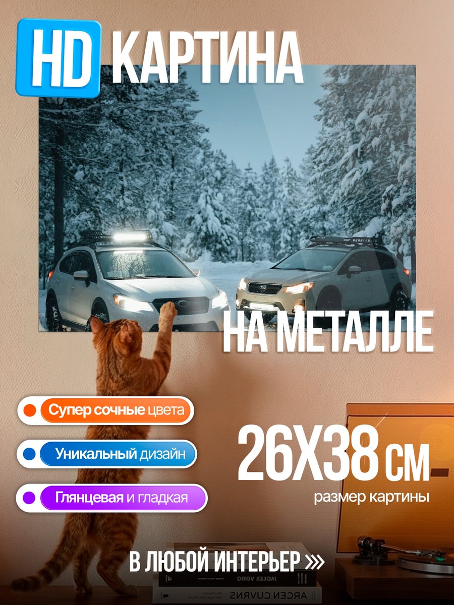 Картина на металле снежные внедорожники