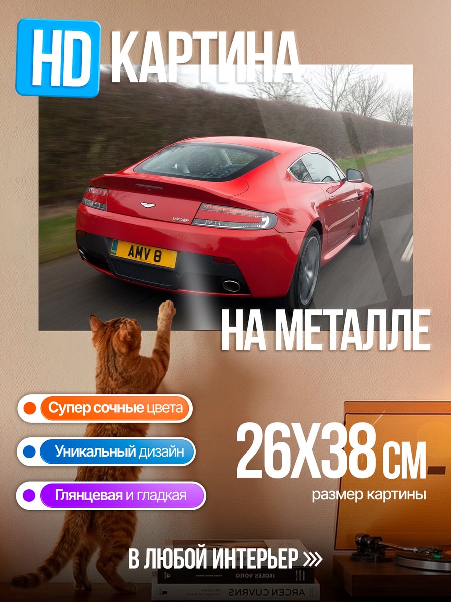 Картина на металле Красный спорткар