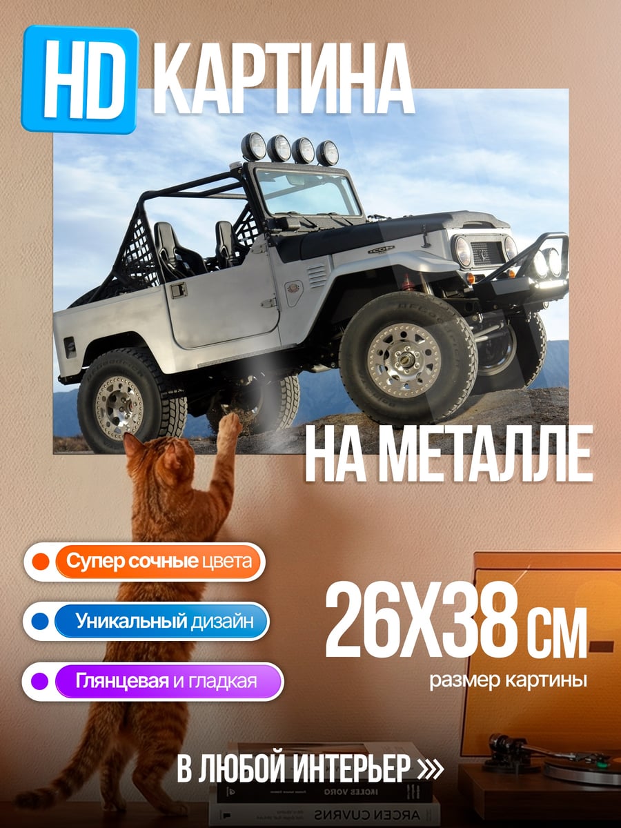 Картина на металле Внедорожник на камнях