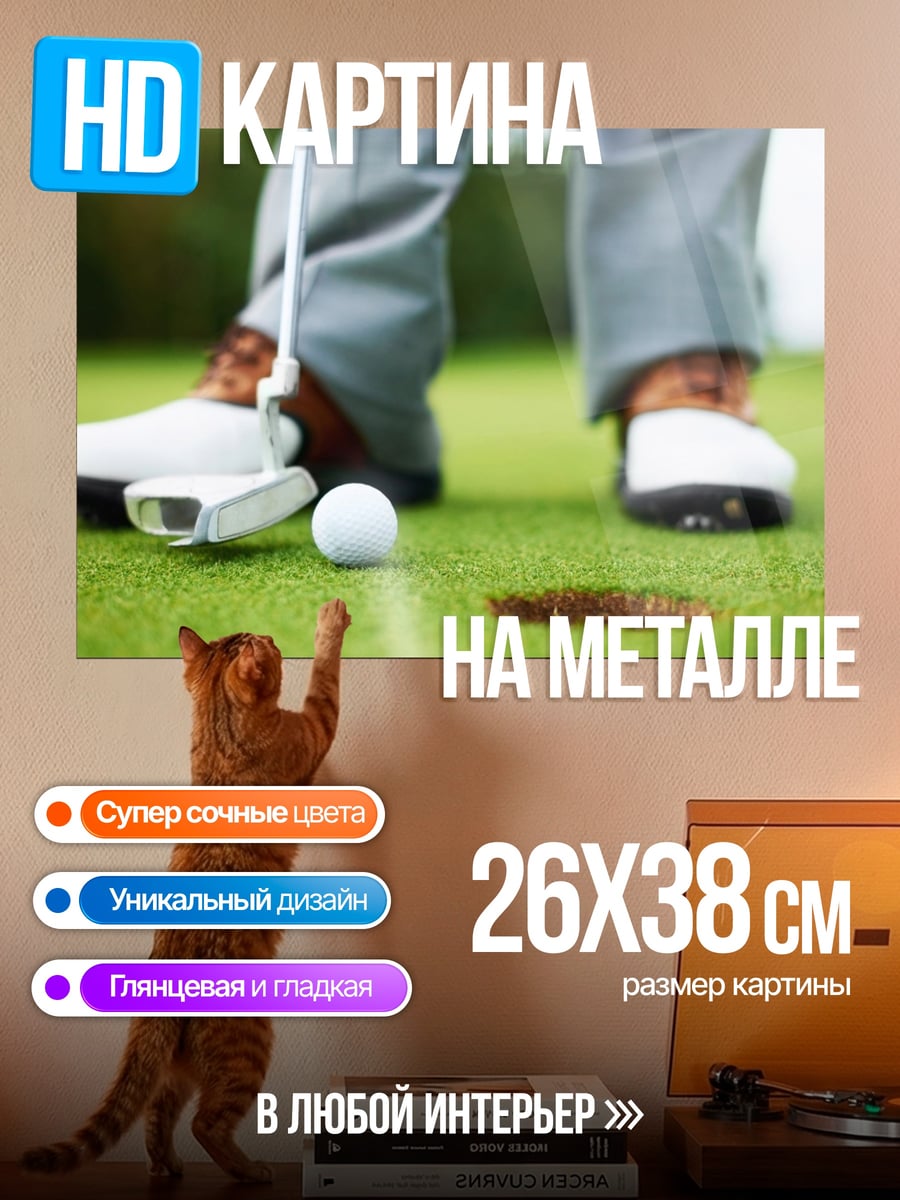Картина на металле игрок в гольф