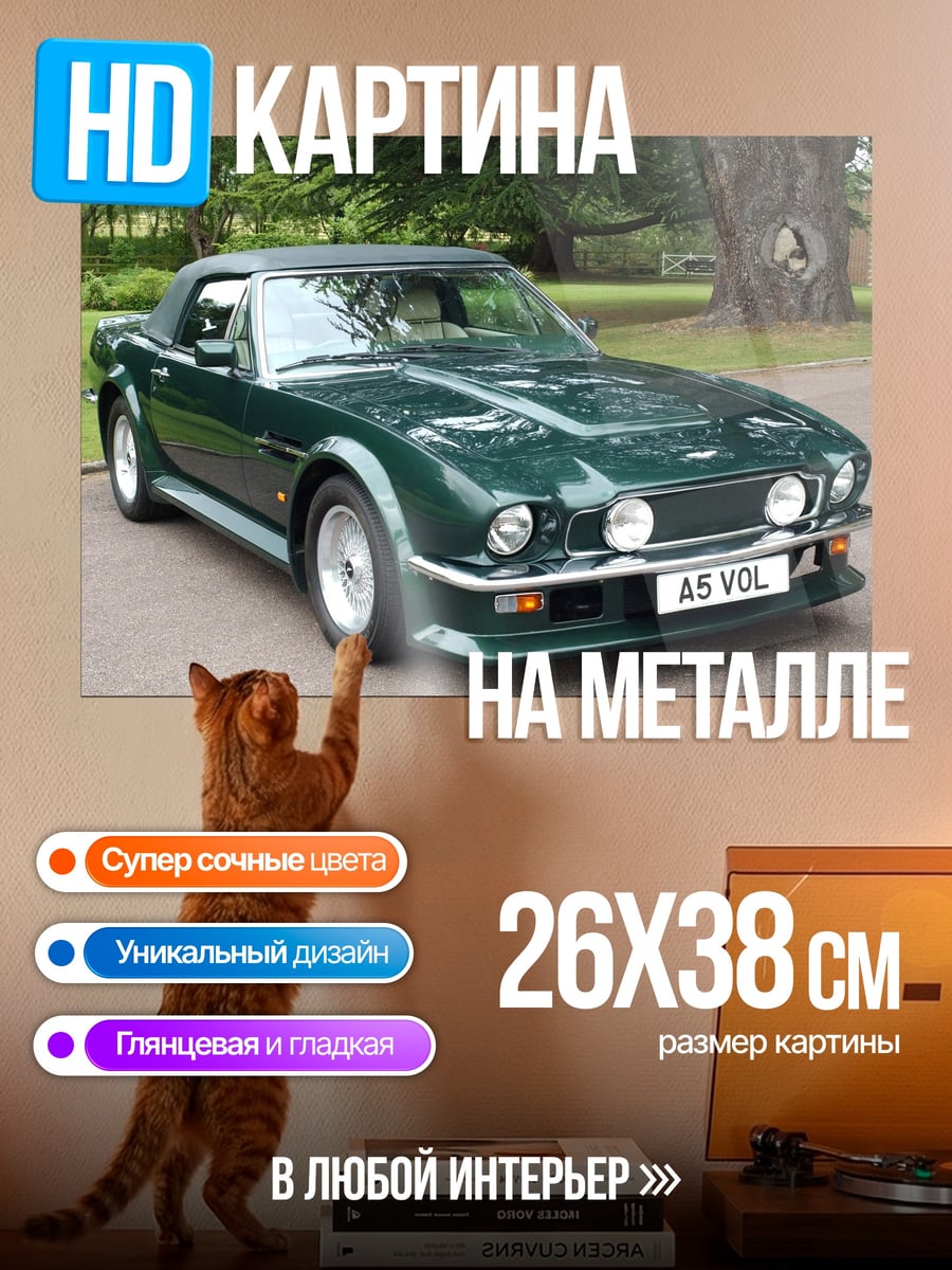 Картина на металле Зеленый кабриолет