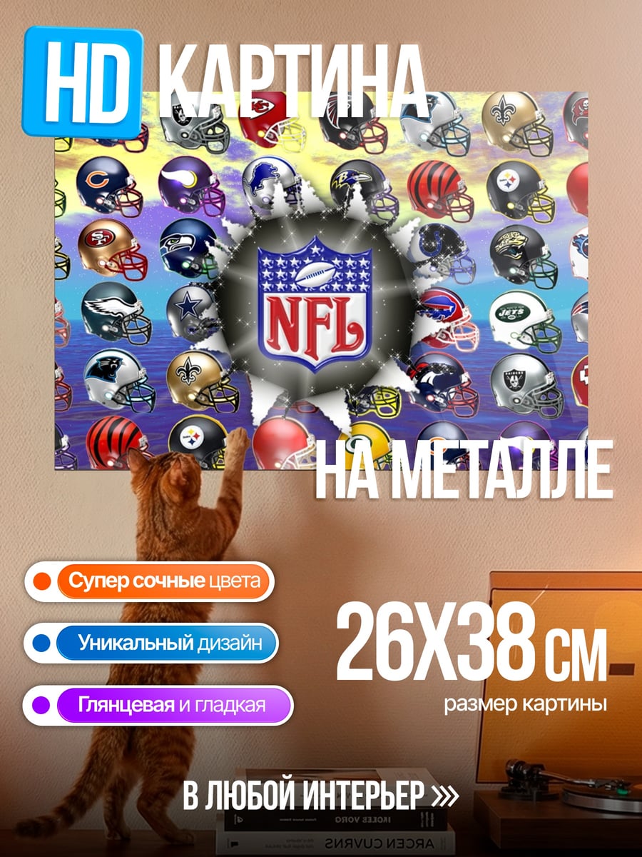 Картина на металле Шлемы NFL