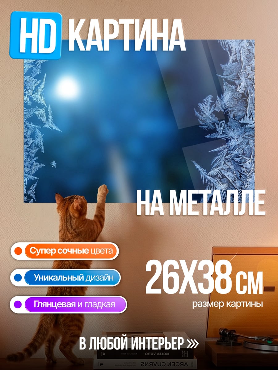 Картина на металле Морозные узоры