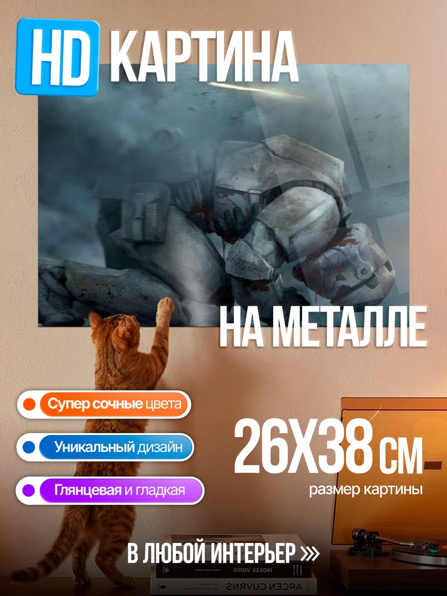 Картина на металле Павший воин