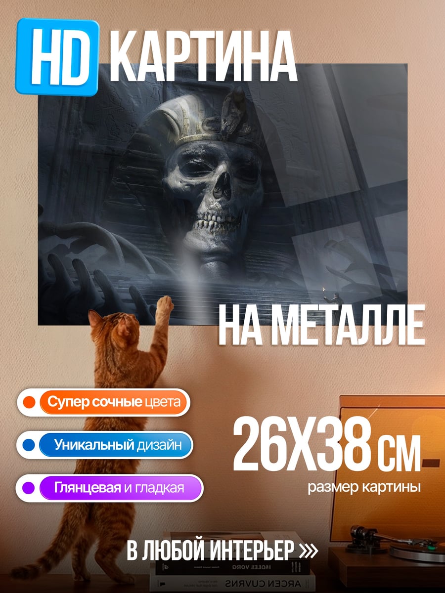 Картина на металле Череп фараона
