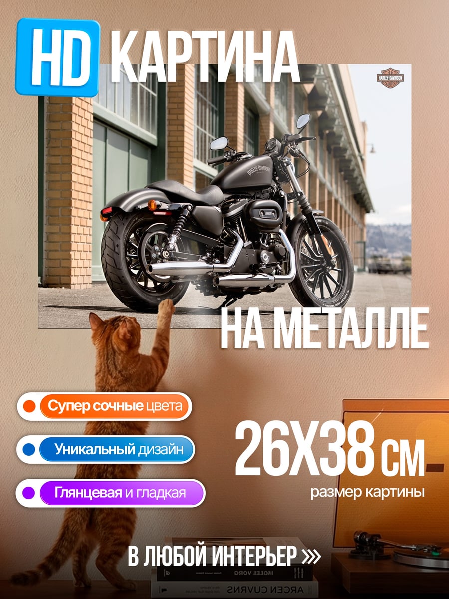 Картина на металле Мотоцикл Harley Davidson
