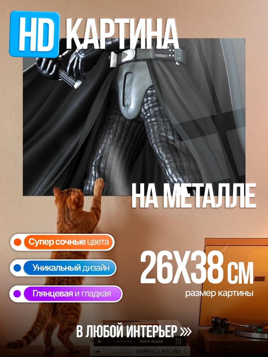 Картина на металле Дарт Вейдер с мечом