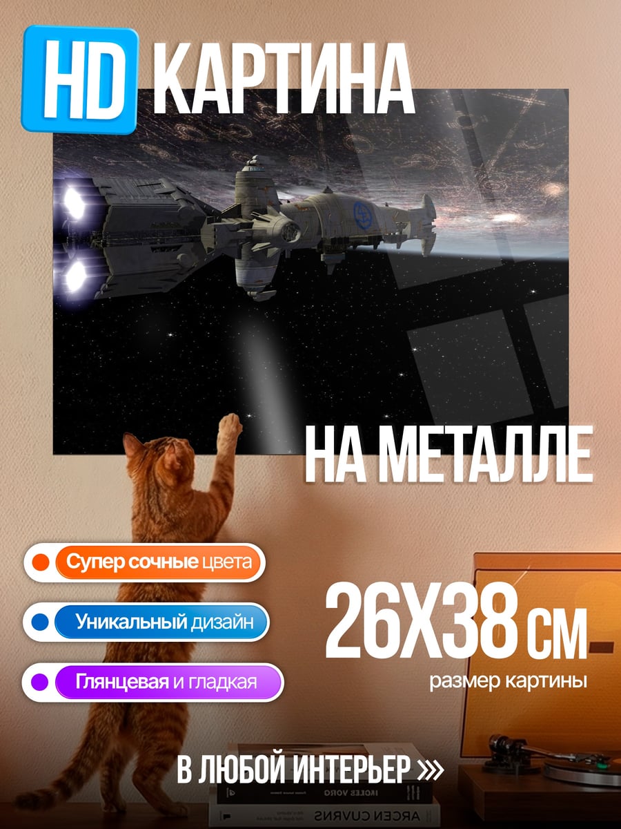Картина на металле Космический корабль